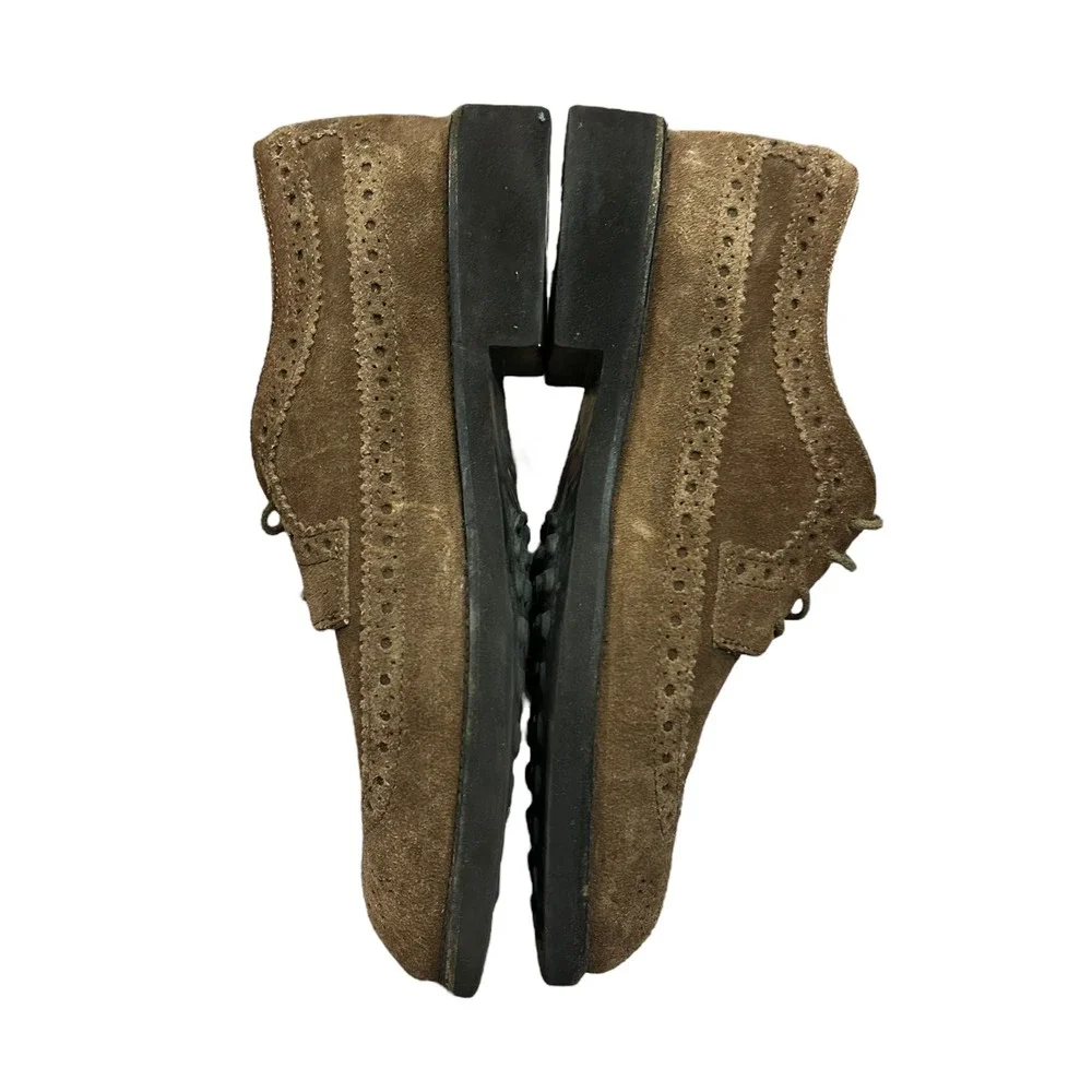 Tod's Mens Brown Suede Leather Wingtip Oxford Dress‎ Shoes Size 7 Made Italy